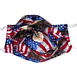 American Flag and Eagle Theme Face Mask Handmade